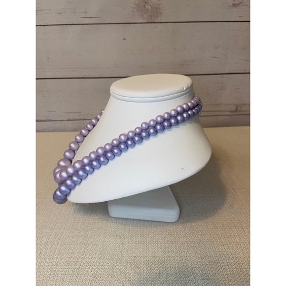 Vtg 1950's Purple Beaded Necklace - Picture 3 of 6